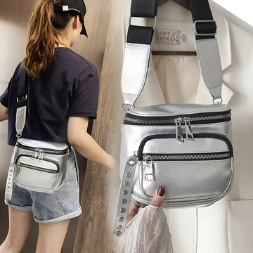 Qfdian PU Bag Female Shoulder Bag Fashion Handbag For Women Messenger Bags With Zipper Designer Bag Ladies Gift Bag
